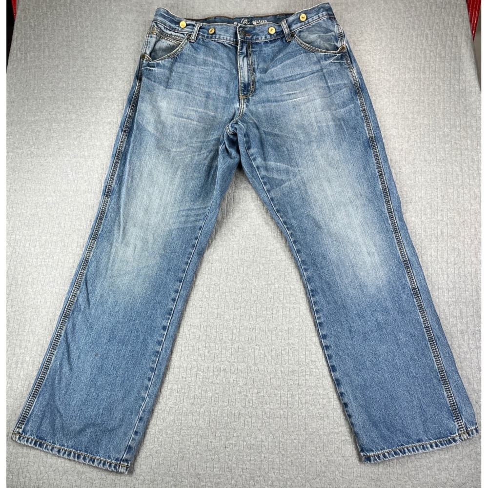Wrangler Relaxed Boot Jeans Men‎ 40x32 Fits 38x32 Blue Western Work suspenders